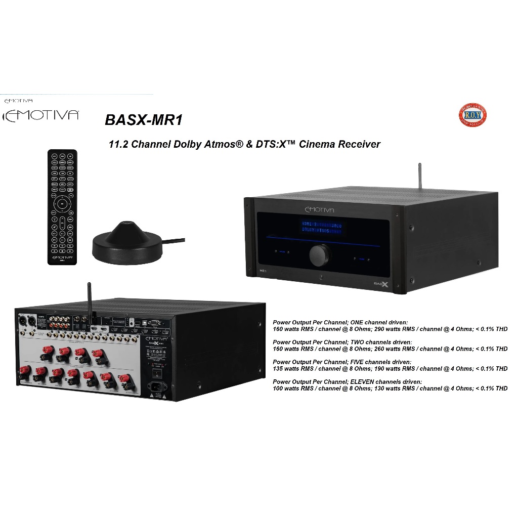 EMOTIVA  BasX MR1 11.2 Channel Dolby Atmos® & DTS:X™ Cinema Receiver