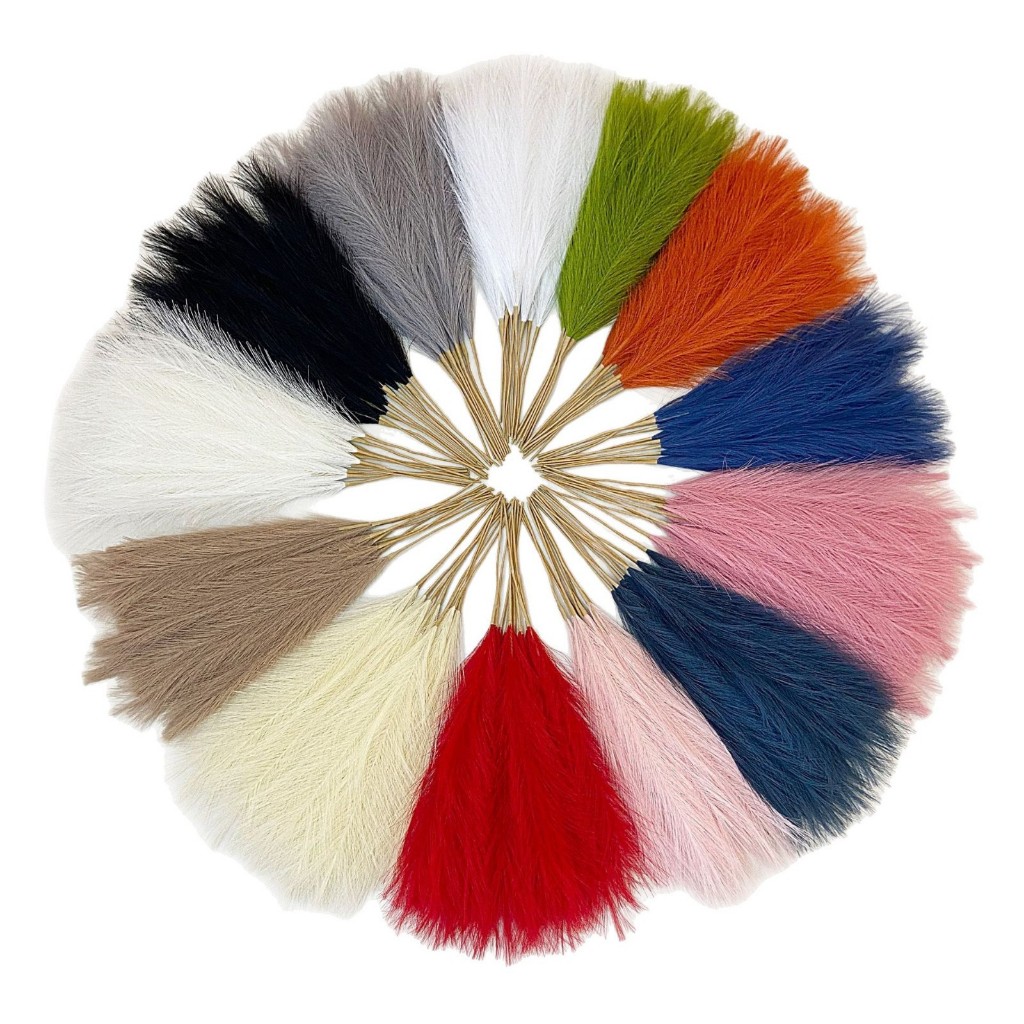 หญ้าปัมปัสปลอม ก้านหญ้าพลาสติก Artificial pampas grass plastic grass stems