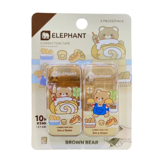 (KTS)เทปลบคำผิด ตราช้าง Correction BROWN BEAR ขนาด 5m. x 5mm. ( บรรจุ 2 อัน / แพ็ค ) คละลาย !!!