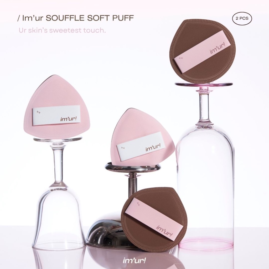 Im’ur Soufflé Soft Puff ( 1 Set ได้ 2 ชิ้น ) พัฟแห้ง ไม่ต้องชุบน้ำ