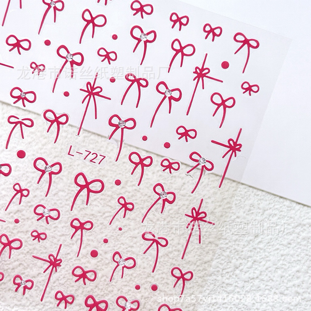 สติกเกอร์โบว์สีสวยสดใส ติดเล็บ ติดของอเนกประสงค์ สินค้าพร้อมส่ง