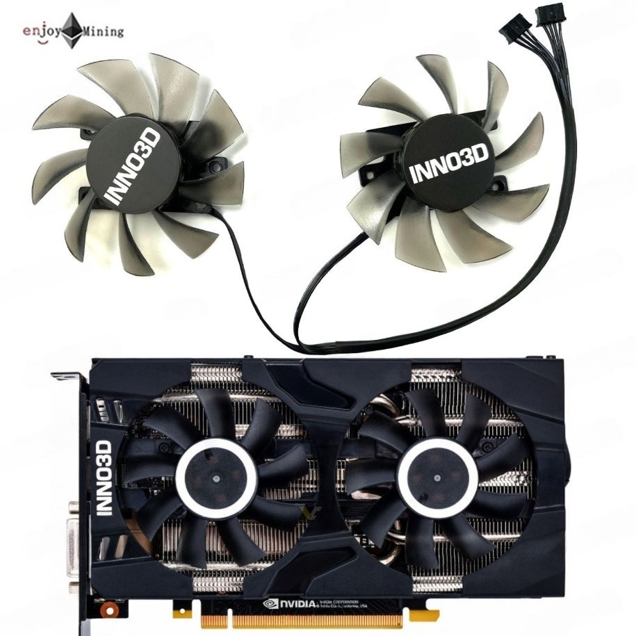 พัดลมการ์ดจอ INNO3D RTX 2060 2070 TWIN X2 Black Gold Supreme Edition Graphics Card Fan CF-12815S