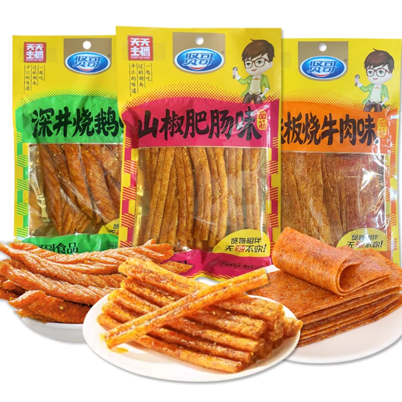 ล่าเถียว 贤哥 面筋系列 各种口味 ฟองเต้าหู้แผ่น ฟองเต้าหู้เส้นใหญ่ หมี่ปรุงรสเผ็ด มีหลายรสชาติ