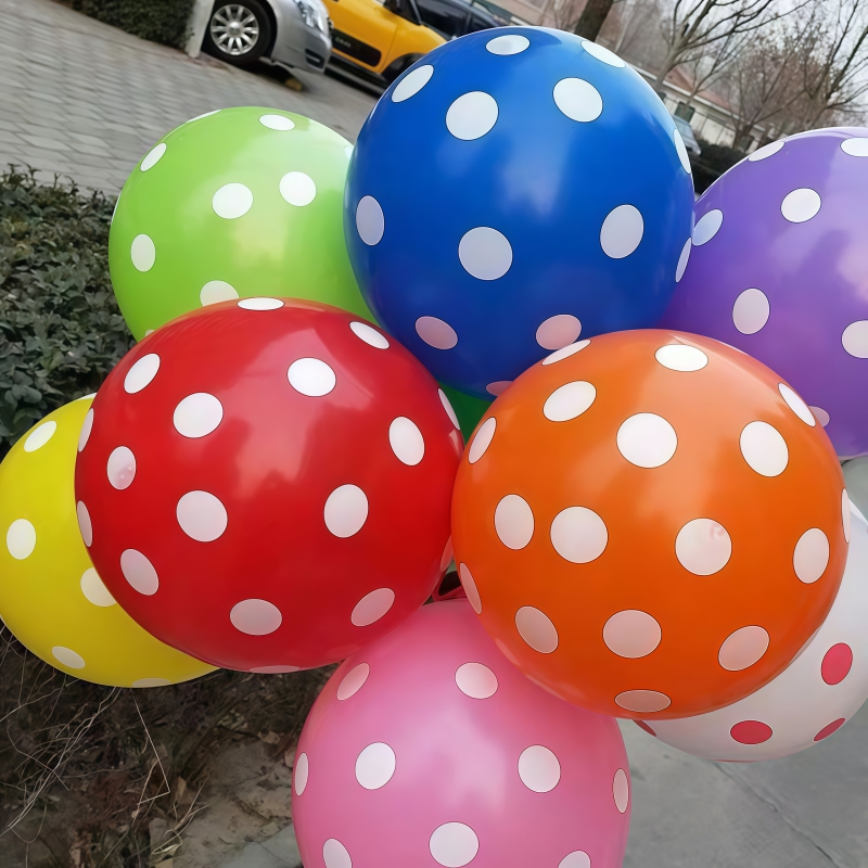 ลูกโป่งยาง ลายจุด หลากสี 12 นิ้ว สําหรับตกแต่งปาร์ตี้วันเกิด งานแต่งงาน 5 ชิ้น มีหลากหลายสีให้เลือก - รูปที่ 2