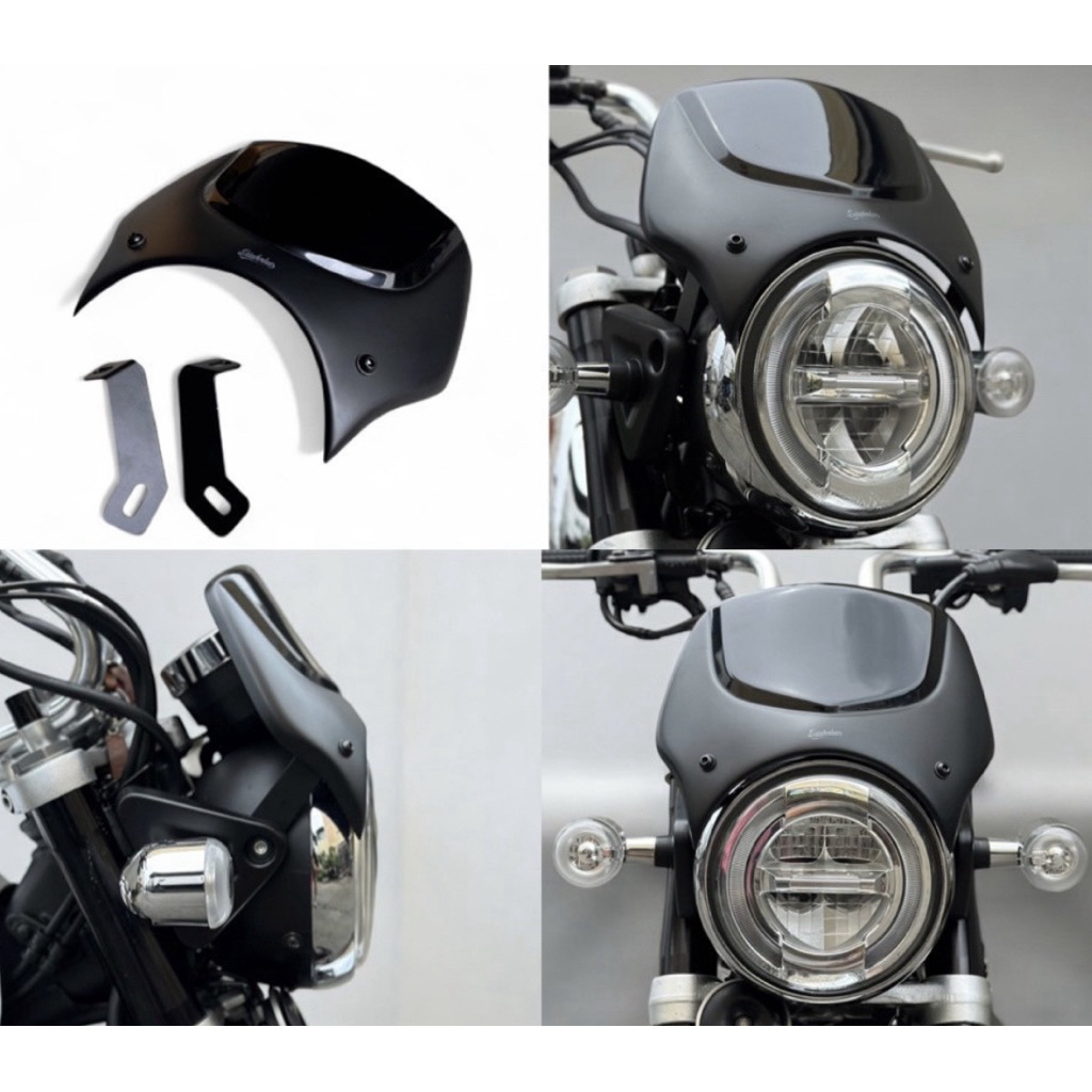 ชิวหน้าแต่ง Diabolus สีดำด้าน for Honda Monkey 125 HM36