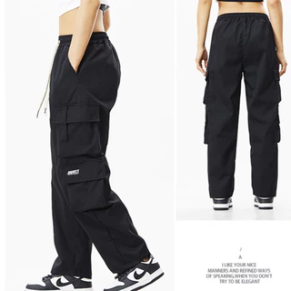 พร้อมส่งจากกทม กางเกงสีดํา cargo pants กางเกงคาร์โก้ผู้หญิงแฟชั่นอเนกประสงค์ย้อนยุคอเมริกัน 2025 รูปแบบใหม่ การออกแบบกระ