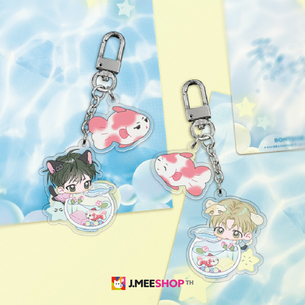 JMEESHOP TH – Pond Where Flowers Fall Pond Fishbowl Keyrings Set