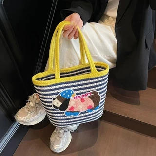 (B-2622)🔥พร้อมส่ง กระเป๋าถือสําหรับผู้หญิง กระเป๋าสาน สไตล์วินเทจคลาสสิค แฟชั่นฤดูใบไม้ผลิง งานดีมาก แฟชั่นมาใหม่