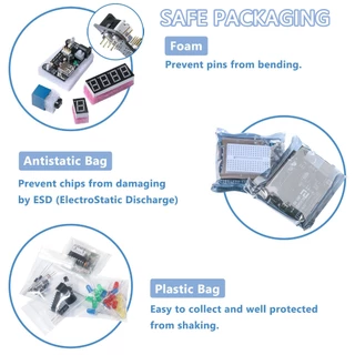 KLYSTR Basic Starter Kit สําหรับ Arduino Uno R3 พร้อมรหัสกวดวิชา Breadboard จัมเปอร์ลวด Led ไดโอดหลีกเลี่ยงอุปสรรคโมดูล