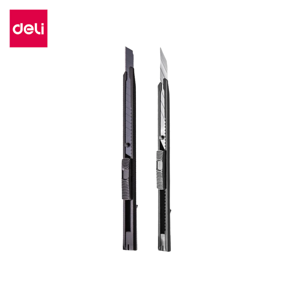 Deli คัตเตอร์ คัตเตอร์เหล็กเล็ก มีดคัตเตอร์ คละสี สีสวย สดใส คัตเตอร์ด้ามแสตนเลส มีดคัตเตอร์ Cutter