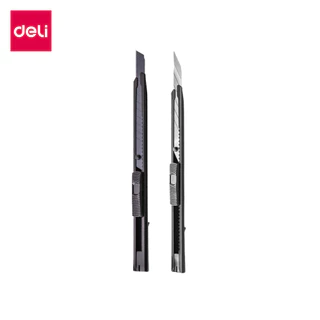 Deli คัตเตอร์ คัตเตอร์เหล็กเล็ก มีดคัตเตอร์ คละสี สีสวย สดใส คัตเตอร์ด้ามแสตนเลส มีดคัตเตอร์ Cutter
