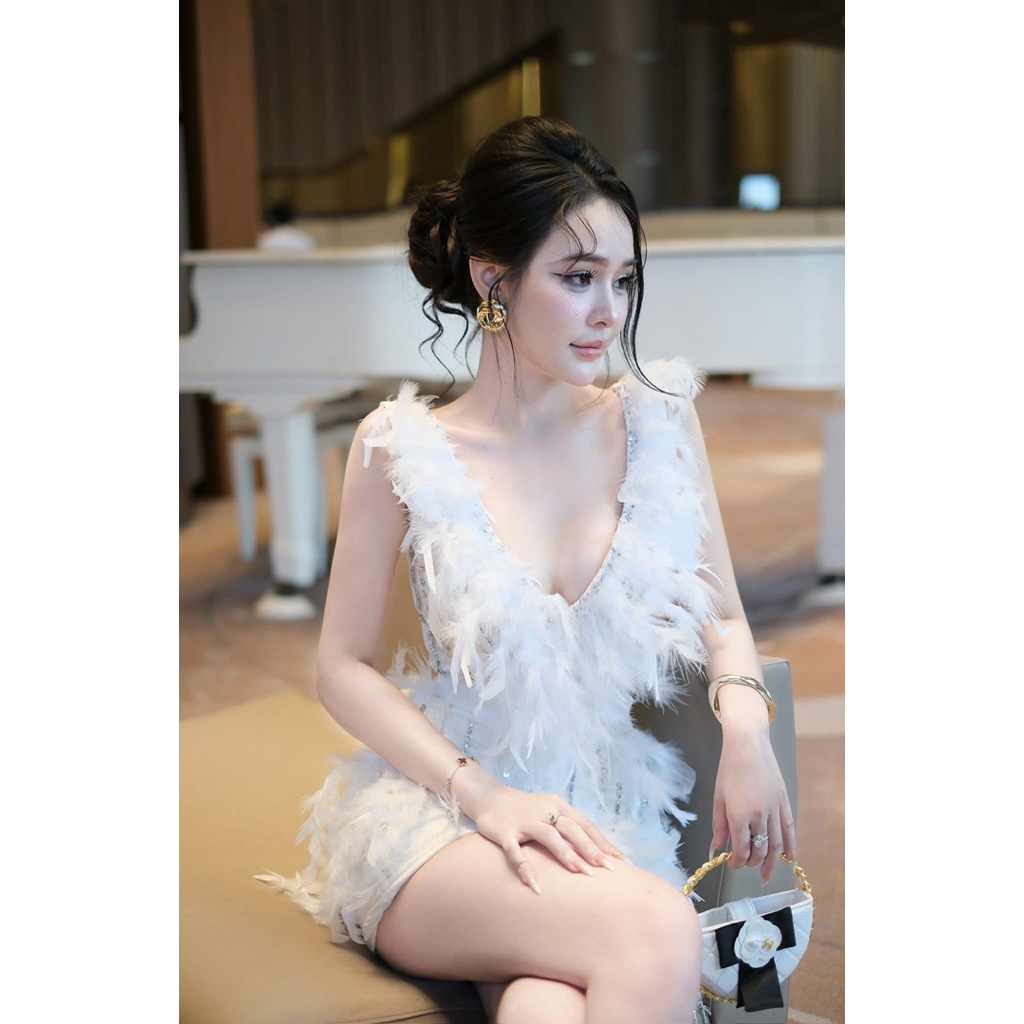 swan ปาร์ตี้วันเกิด ชุดขนนกสุดหรู สีขาวเจ้าหญิง - รูปที่ 4