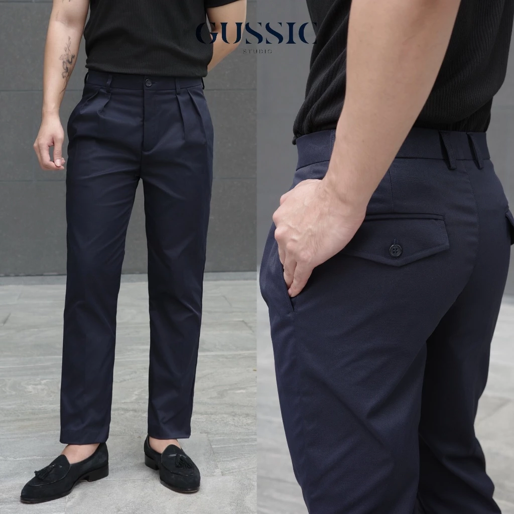 [NEW] GUSSIC- Milano Pleated Pants กางเกงขากระบอกเล็ก จีบคู่ ดีเทลฝากระเป๋าหลัง
