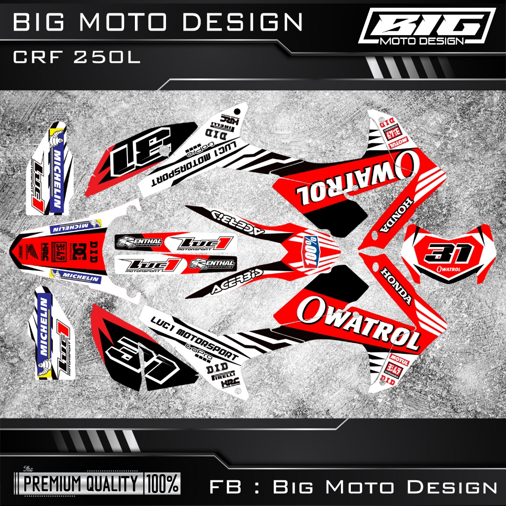 สติ๊กเกอร์ รถวิบาก CRF250l รวมลายสวยๆคัดมาแล้ว เคลือบเงากันรอยอย่างดี ปะได้ทั้งคัน เต็มคัน