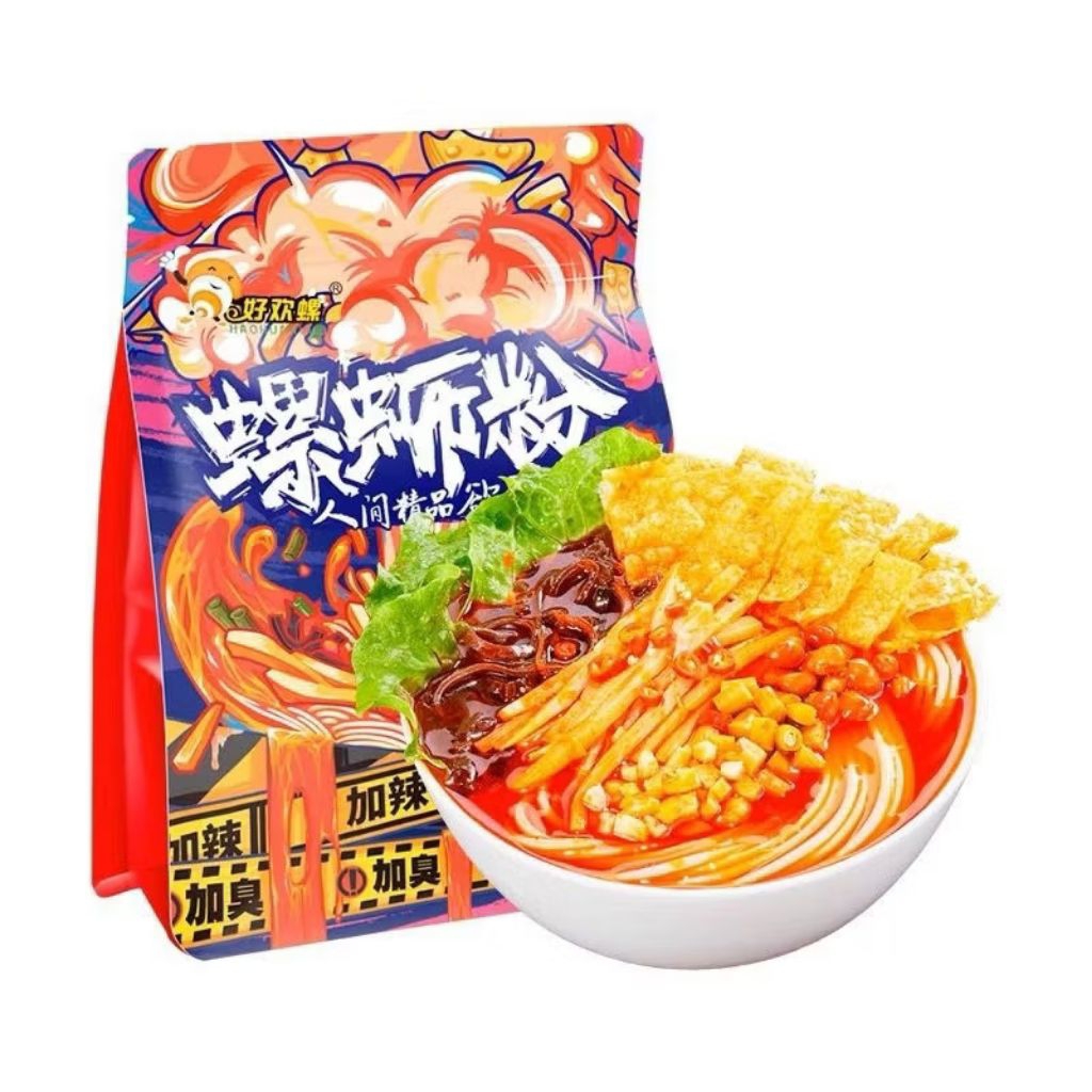 บะหมี่หอยหวานพริกเสฉวน บะหมี่เสฉวน สูตรเผ็ด ( 好欢螺加辣加臭、螺蛳粉 )ขนาด 400g หล่อซื้อเฟิน บะหมี่หอยหวานสำเร็จรูป เส้น