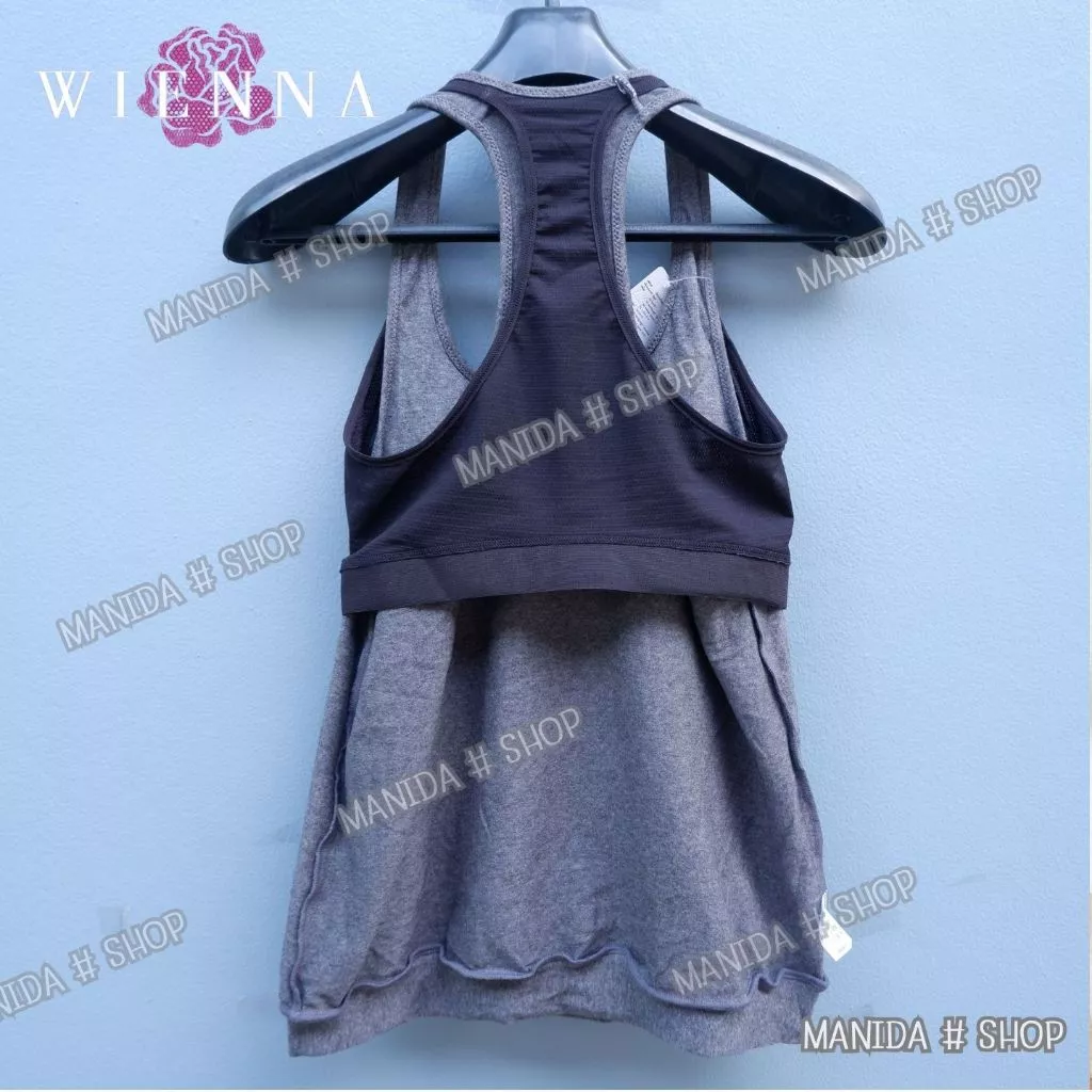 เสื้อออกกำลังกาย WIENNA รุ่น DH21001 ทรงสปอร์ต บราในตัว สีเทาเข้ม thumbnail 7