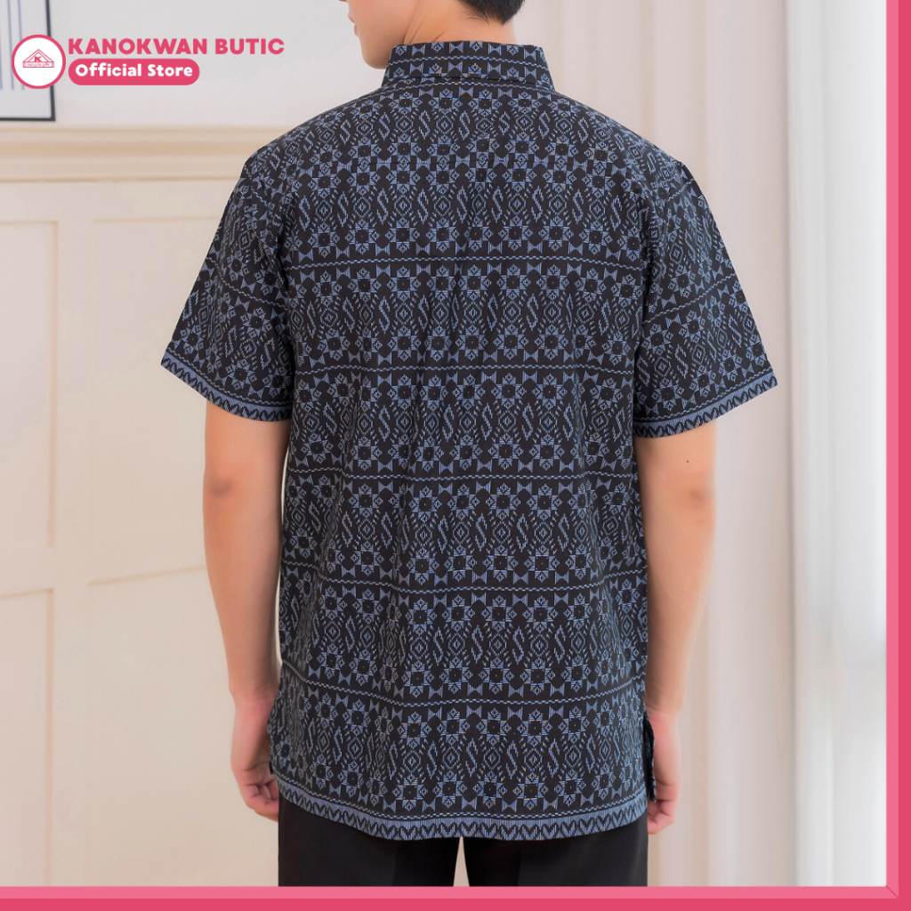 เสื้อเชิ้ตไทยลายขอ สีดำ โทนสุภาพ รุ่นMidnight - รูปที่ 3