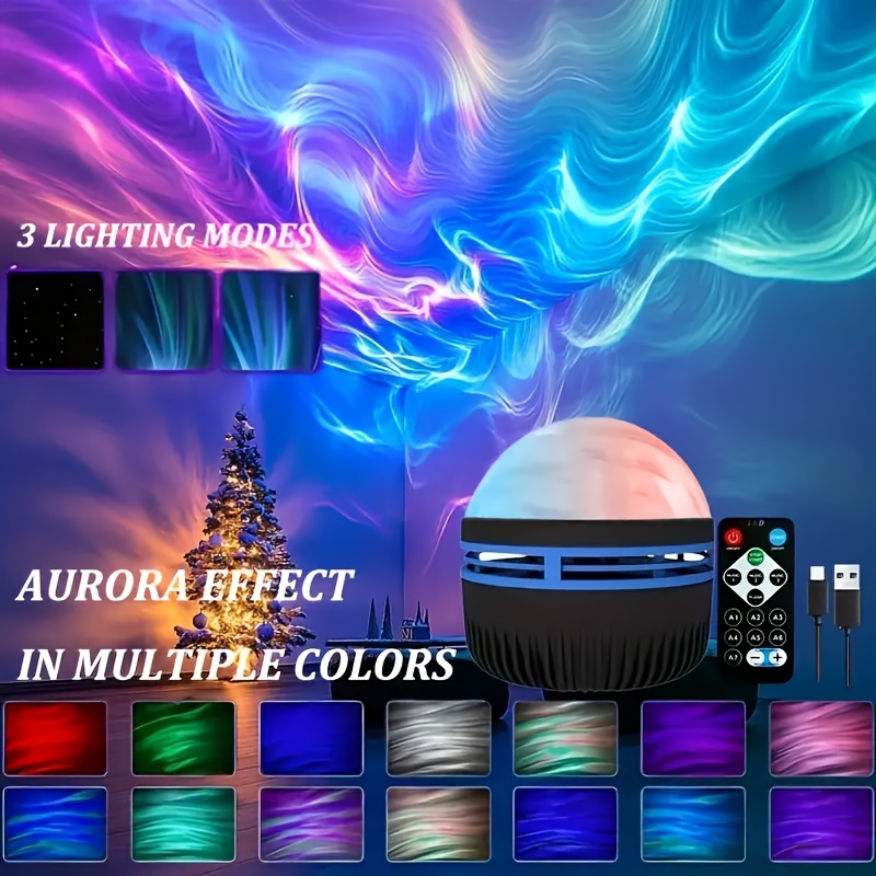 ไฟแสงเหนือ แสงดาวแสงฉาย 360°โคมไฟLED แบบหมุนได้ โคมไฟกลางคืน โคมไฟโรแมนติก ไฟตกแต่งห้องนอน