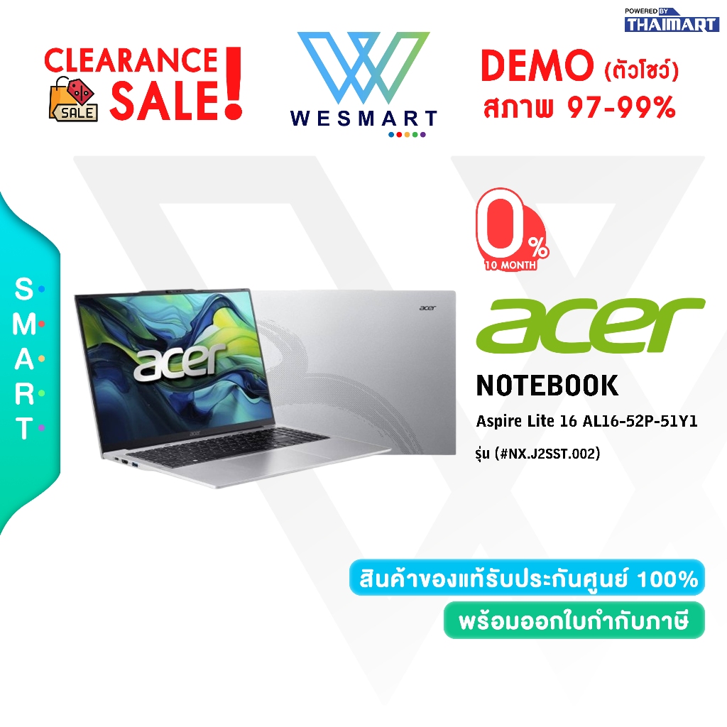 #Demo Acer Notebook  Aspire Lite AL16-52P-51Y1(NX.J2SST.002) : Intel Core i5-1334U/Iris Xe Graphics/