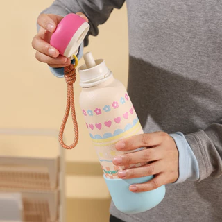 EKOZOU รุ่น EKO OUPS ขวดน้ำสแตนเลส 304 เคลือบเซรามิก ขนาด 550 - 750 ML มีหลอดดูด ยางรองก้น เก็บร้อน-เย็น EKOZOU