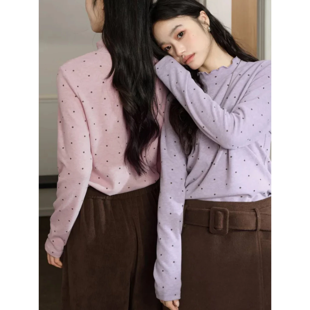[พร้อมส่ง 4 สี /พรีออเดอร์] ❤KUOSE : Polka Dot Long-Sleeve Top ❤