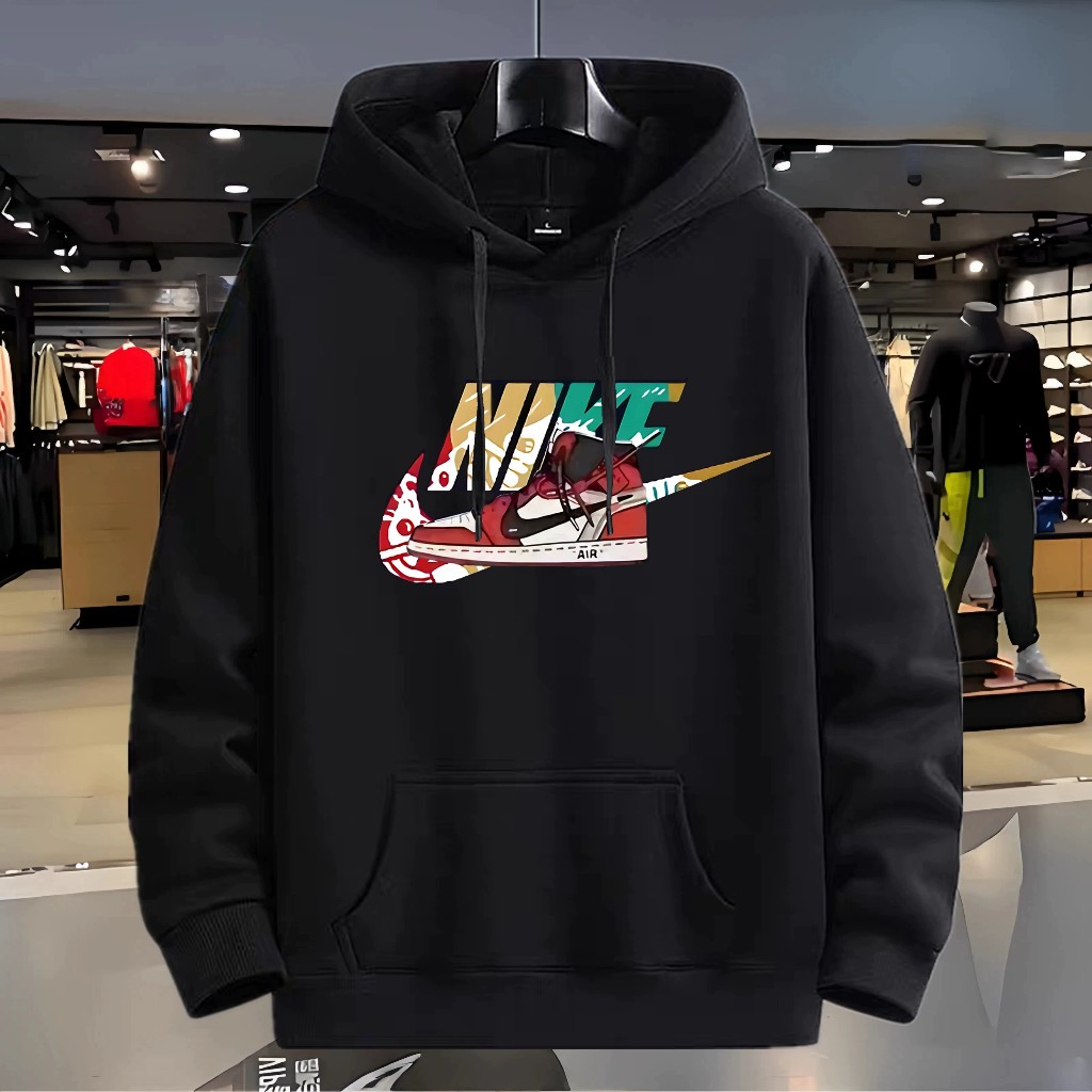 [M-2XL] สเวตเตอร์แขนยาวมีฮู้ด พิมพ์ลายกราฟฟิก ขนาดหลวม สำหรับสวมใส่สบาย สำหรับผู้ชายและผู้หญิง