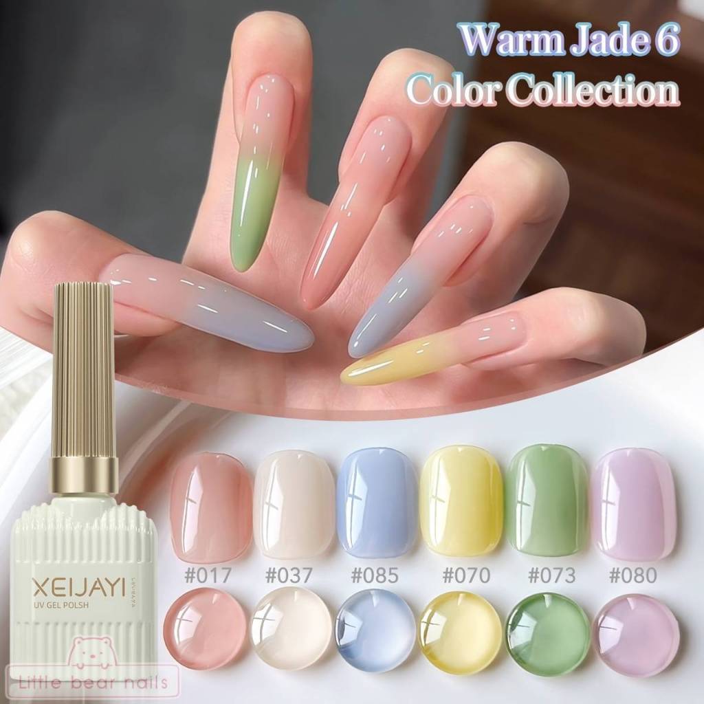 Warm Jade Color Collection สีเจล สีทาเล็บ โทนสีพาสเทล เนื้อไซรัป เนื้อแคนดี้ เนื้อเยลลี่ Xeijayi 15ml.