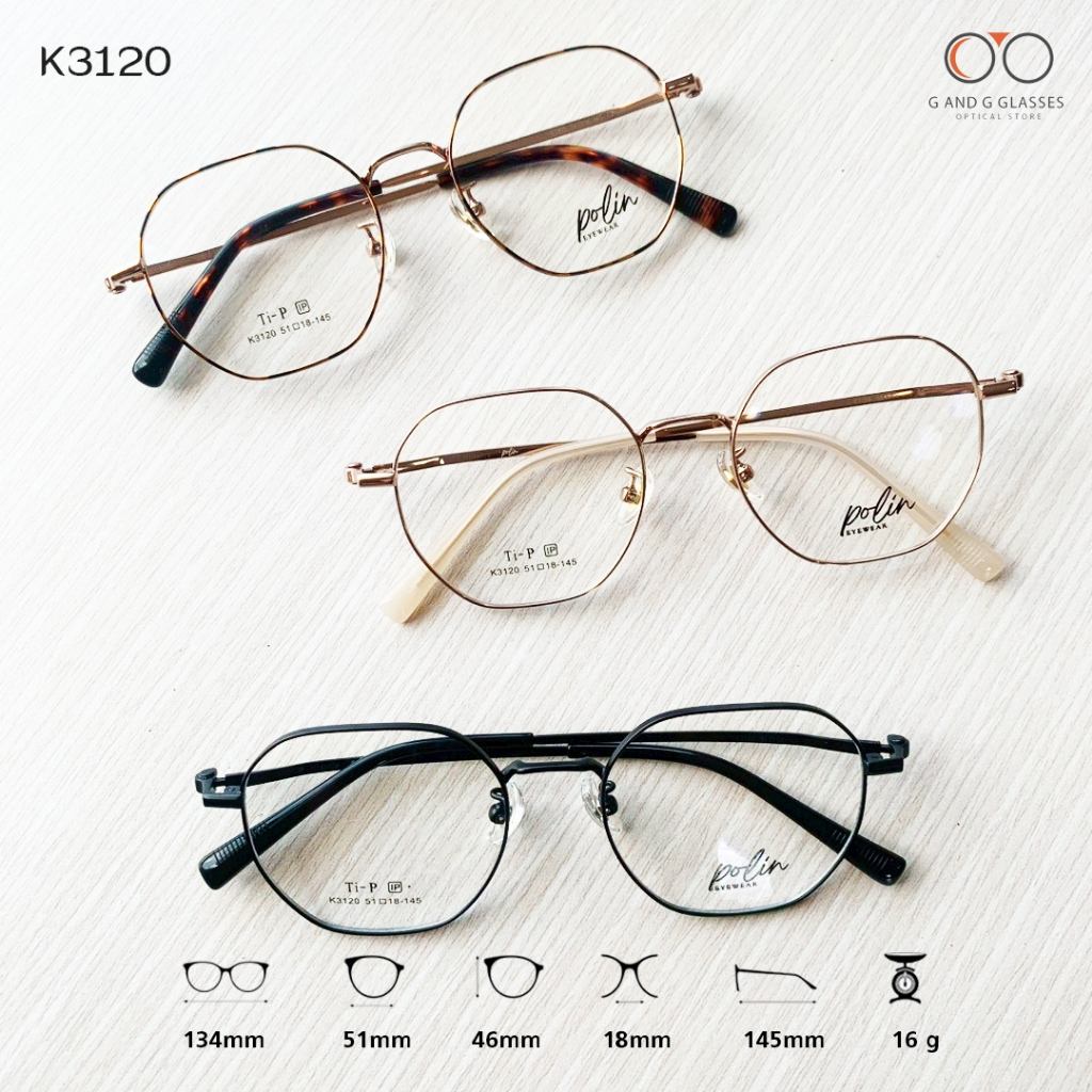 Polin กรอบแว่นสายตา รุ่น K3120 ไม่ใช่แว่นสำเร็จ สามารถนำไปตัดแว่นสายตาได้