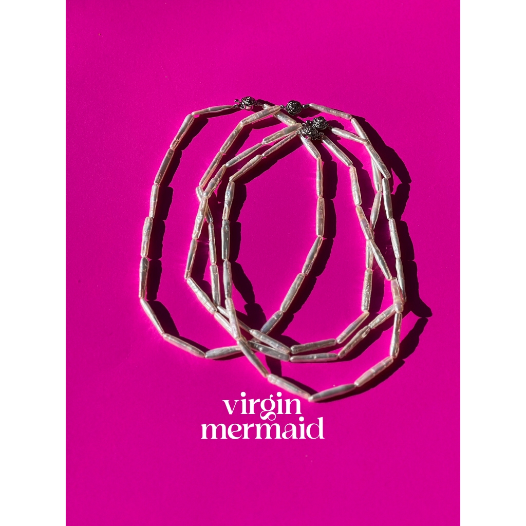 Biwa Pearl Necklace - สร้อยคอมุกหลอดบิว่า มุกแท้