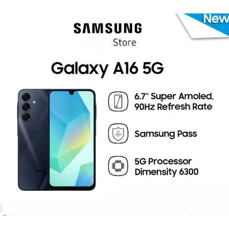 Samsung Galaxy A16 5G (8/256) ฟรี Adapter ประกันศูนย์ 12 เดือน [ หน้าจอ6.7 นิ้ว แบต5000mAh ]
