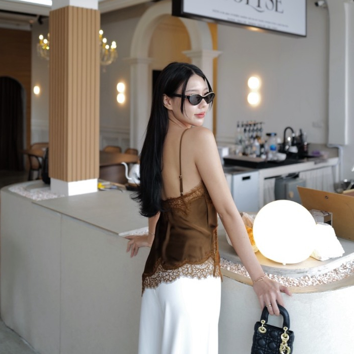 CHILL   Tag INTUON    เสื้อสานเดี่ยวแต่งขอบลูกไม้ ZARA เนื้อผ้าดีพรีเมียมละเอียดมากๆๆ ลูกไม้แต่งใช้แบบอย่างดี ราคา ถูกที่สุด ดีลบีเคเค แกลเลอรีภาพที่ 8