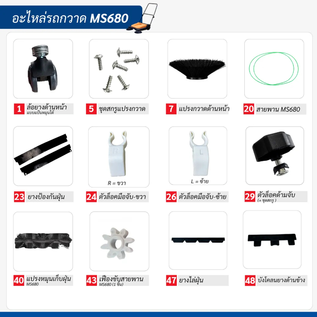 อะไหล่เครื่องกวาดพื้น iSweeper รุ่น MS680 (12 ลิตร)