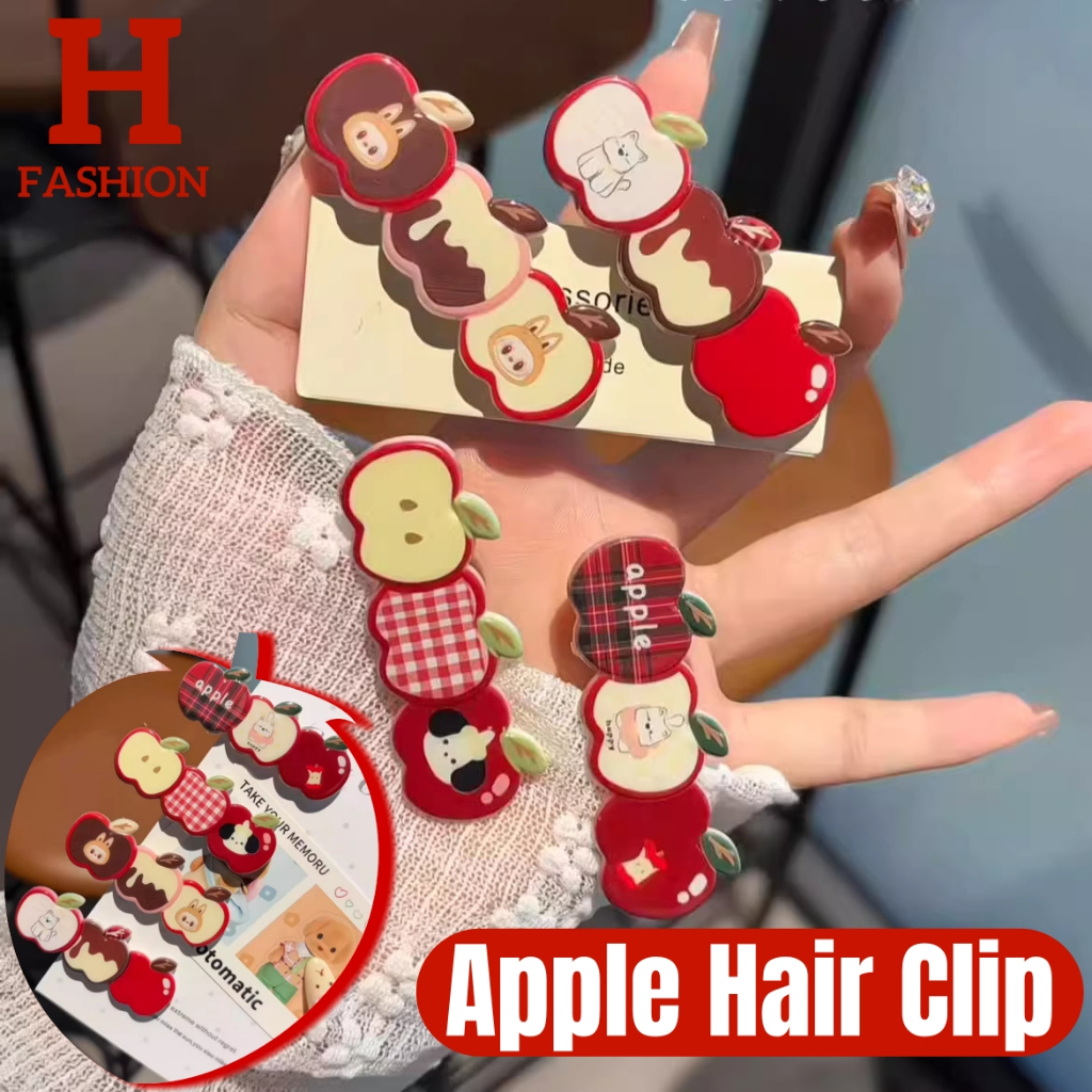 ⏱️⚡​พร้อมส่ง สับติดผมแอปเปิลการ์ตุนน่ารักสาหรับผู้หญิงฤดูใบไม้ร่วง VO-6