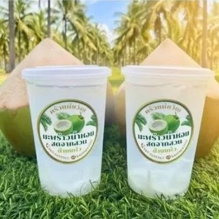 🥛น้ำมะพร้าวผสมเนื้ออ่อนขนาด400ml×3ถ้วยหอมหวานธรรมชาติ100%(กรุณาคนก่อนรับประทาน)