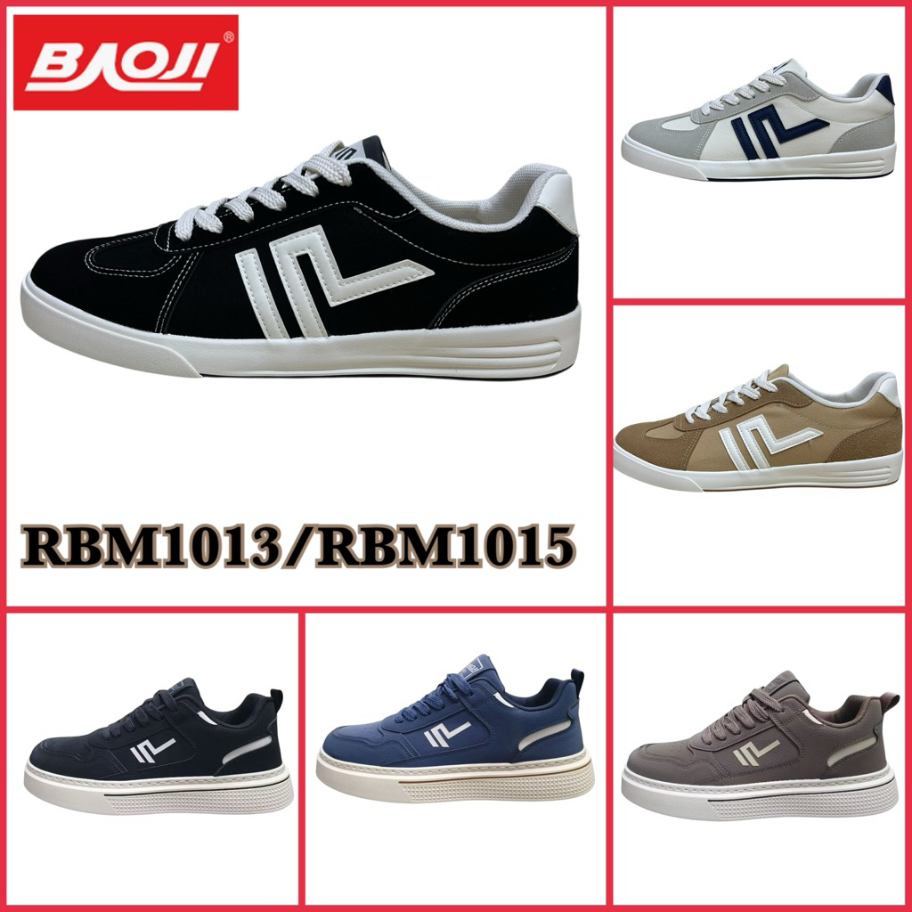 BAOJI BRM1013 / BRM1015 รองเท้าผ้าใบหนังชาย บาโอจิ ไซส์ 41-45