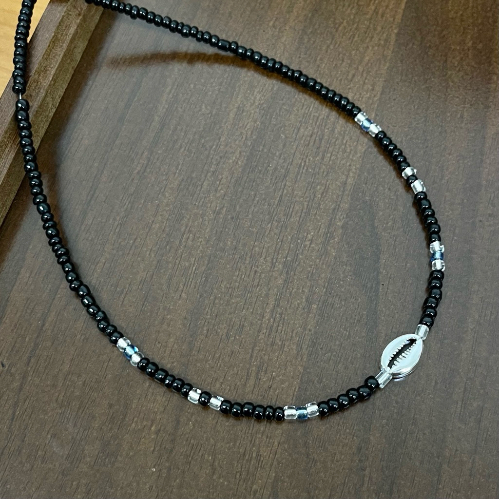 (อุดหนุนงานไทย) สร้อยคอจี้หอย สร้อยลูกปัด สร้อยผู้ชาย สร้อยสีดำ แฟชั่น txt Yeonjun ยอนจุน