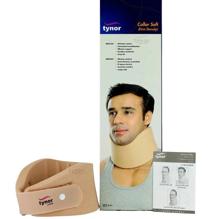 TYNOR B01-COLLAR SOFT FIRM DENSITY เฝือกพยุงคอ เฝือกคออ่อน ป้องกันบรรเทาอาการปวดต้นคอระบายอากาศได้ดี