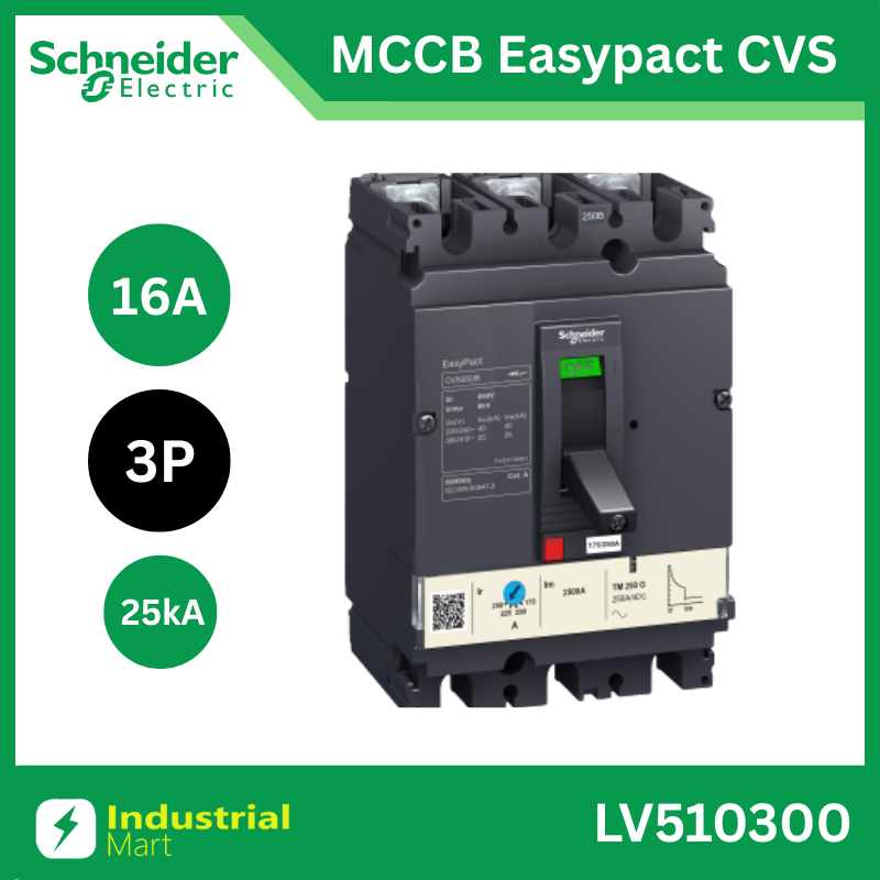 Schneider Electric LV510300-LV510307 EasyPact CVS (3P) ติดตั้งพร้อม Thermal-Magnetic (TM-D) Trip uni