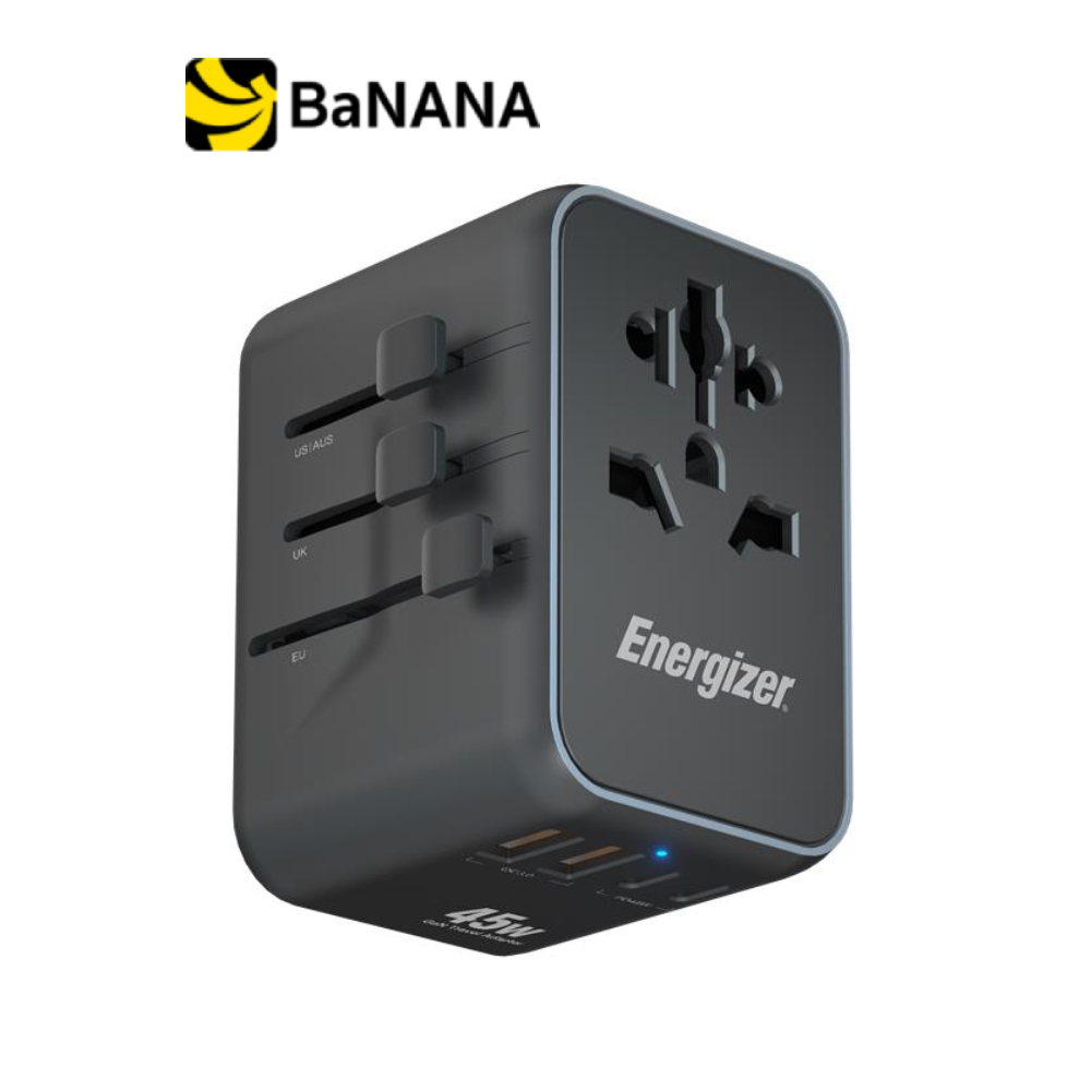หัวแปลงปลั๊กไฟ Energizer Universal Travel USB Ports 45W (ETC451) Black by Banana IT ราคา ถูกที่สุด ดีลบีเคเค