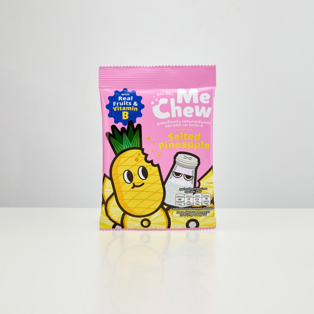 Me Chew มีชิว ลูกอมเคี้ยวหนึบ รสสับปะรดจิ้มเกลือ MC004