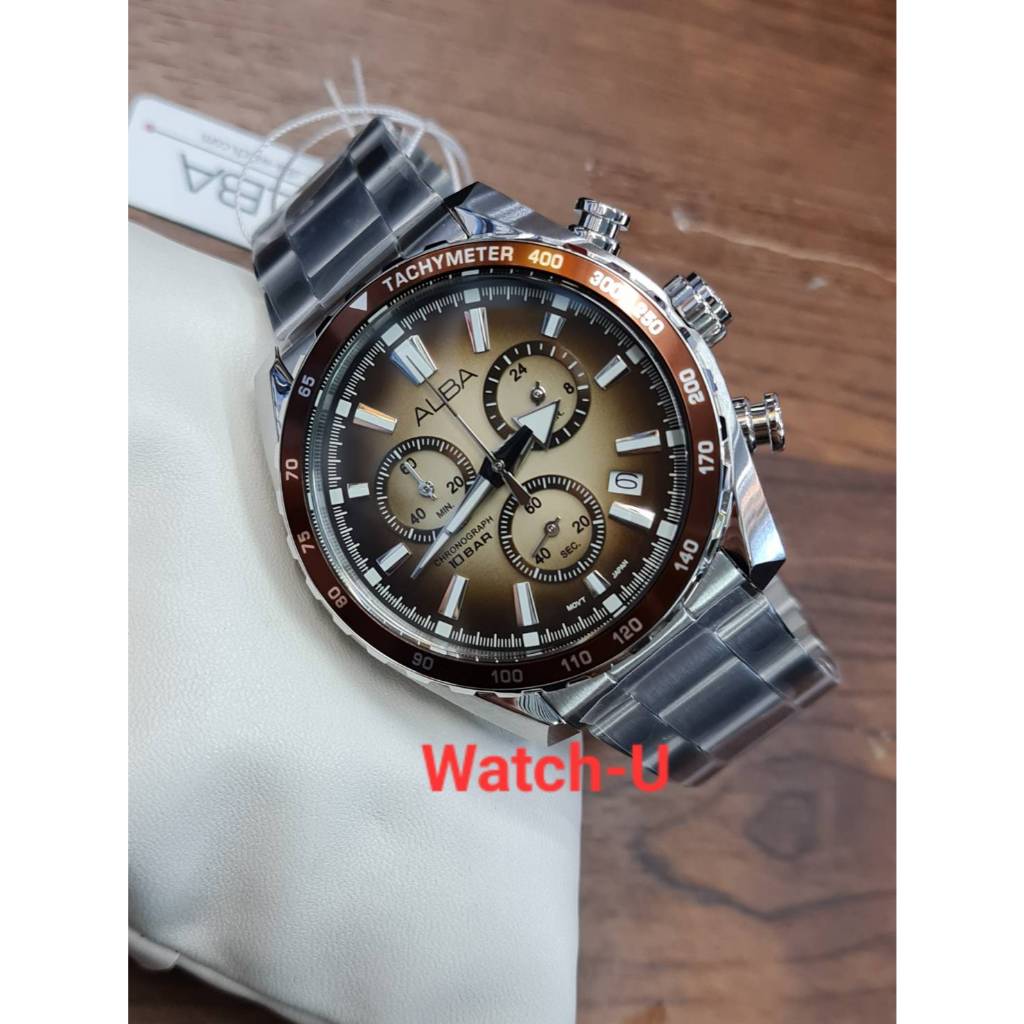 ALBA นาฬิกาข้อมือผู้ชาย Signa Quartz Chronograph รุ่น AX7009X AX7009 AX7009X1 ขนาด 44 mm.