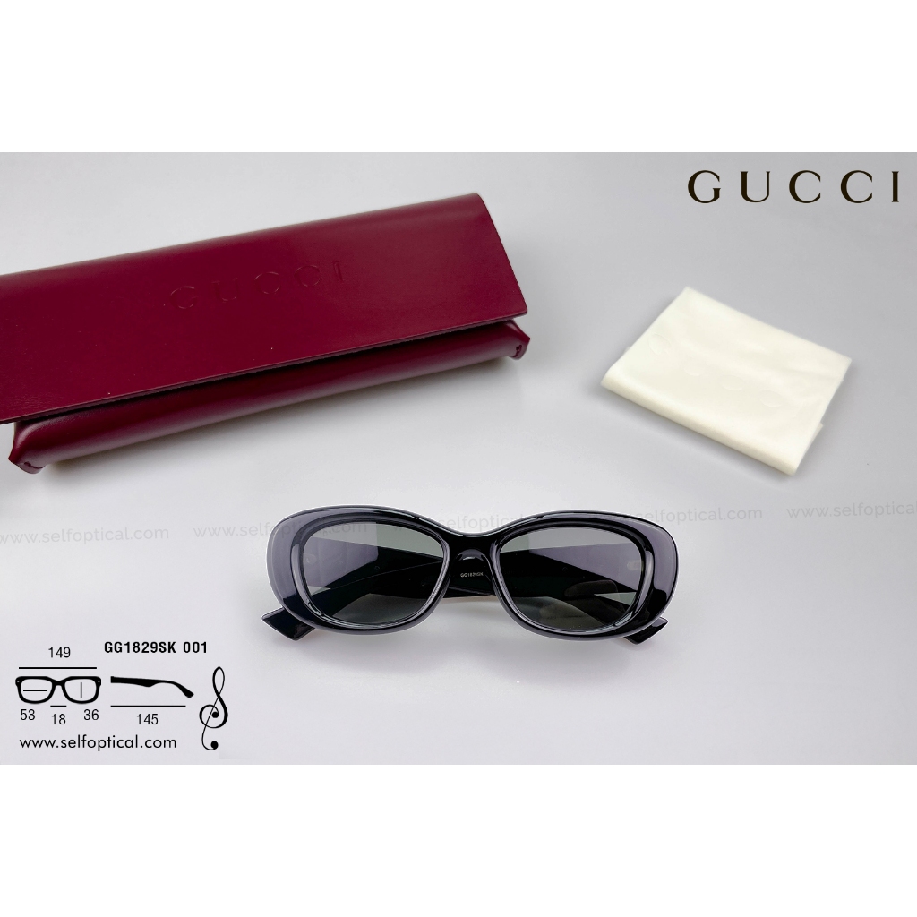 แว่นกันแดด GUCCI GG1829SK 001 Size 53 ของแท้ รับประกัน 2 ปี ศูนย์ไทย พร้อมบริการหลังการขาย