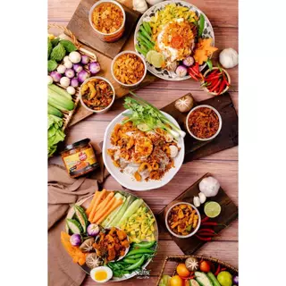 น้ำพริกเห็ดกรอบ (สูตรปกติ มังสวิรัติ) ขนาด 200 กรัม แบบซอง แซ่บปะล้ำปะเหลือ
