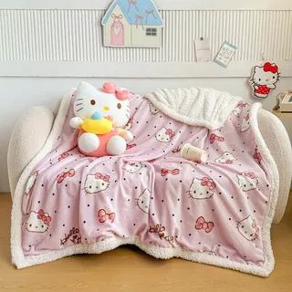 Hello Kitty💖ผ้าห่มนาโน พกพาสะดวก ผ้าห่ม นุ่มฟู เพิ่มความหนา ชุดเครื่องนอน 3ฟุต 5ฟุต 6ฟุต