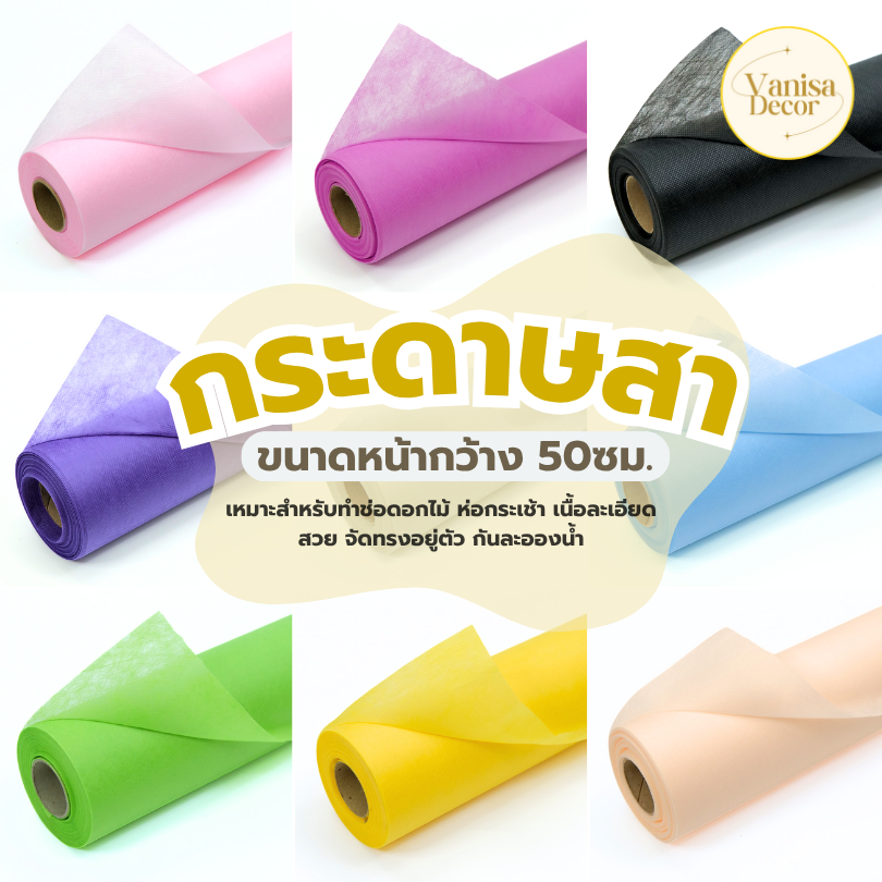 (แบ่งขาย 3-5หลา ) กระดาษสาเกาหลี  กระดาษสาห่อช่อดอกไม้ กระดาษห่อของชำร่วย DIYงานประดิษฐ์