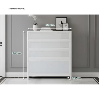[1 แถม 2 ขายดีที่สุด] Disfurniture ตู้รองเท้าอลูมิเนียม บานกระจก ชั้นวางหนาพิเศษ 4 มม. แข็งแรง กันสนิม รับประกัน 1 ปี
