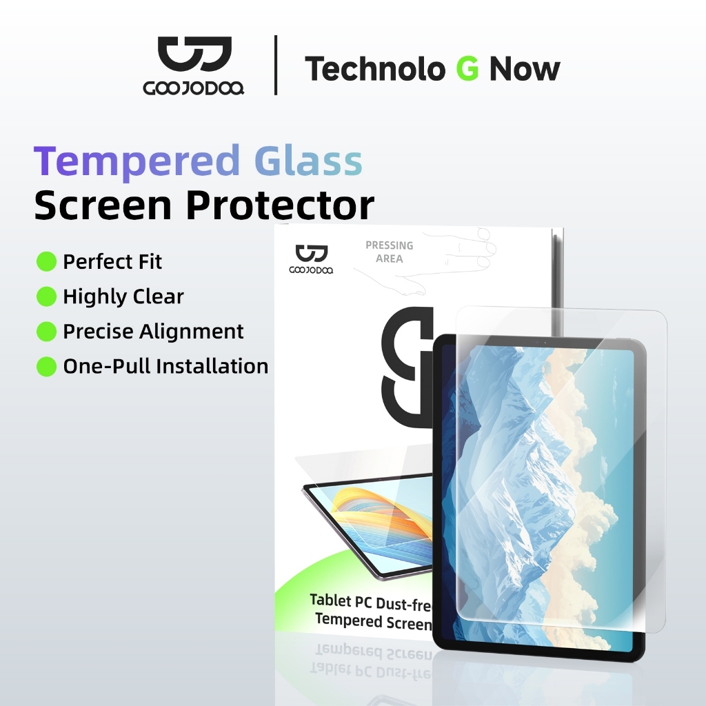 GOOJODOQ ฟิล์มกระจก Ipad ห้องปลอดฝุ่น ใช้งานง่าย ฟิล์มไอแพด ทนน้ำมัน ทนรอยนิ้วมือ เอชดี