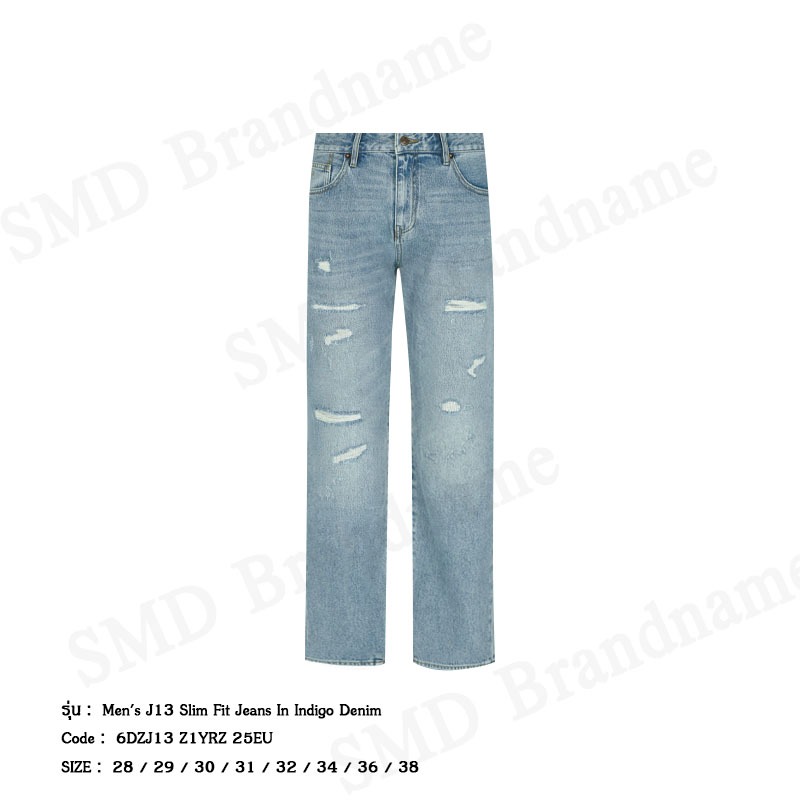 Armani Exchange กางเกงยีนส์ผู้ชาย รุ่น A/X Men's J13 Slim Fit Jeans In Indigo Denim Code: 6DZJ13 Z1YRZ 25EU