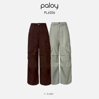 Paloy - PL6256 กางเกงยีนส์คาร์โก้ กระเป๋าทรงหัวใจ (Cargo Jeans)