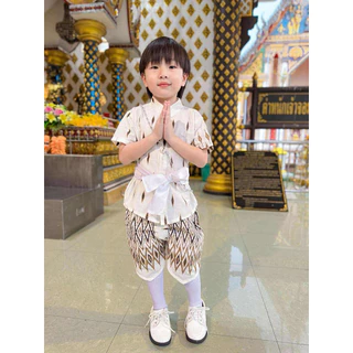 ชุดไทยเด็กผู้ชาย 1-5ปี ชุดไทยเด็กผู้ชาย สีขาวดำ สีสุภาพ ใส่หล่อๆ💙